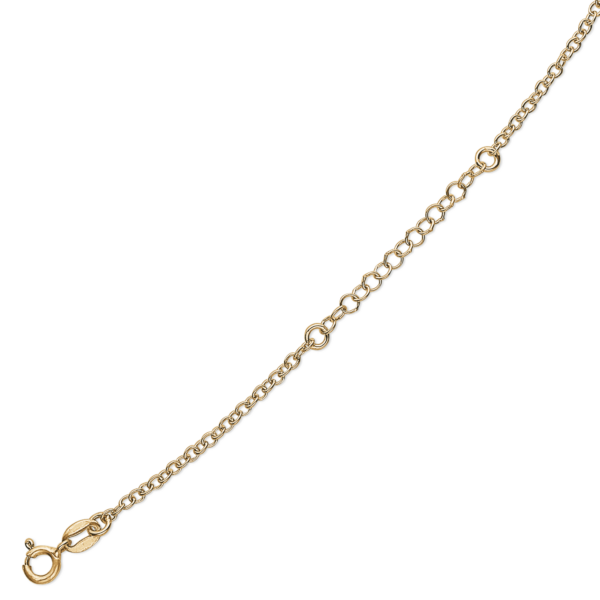 Fußkette aus vergoldetem Silber mit großen und kleinen Gliedern. Länge 23+4cm.