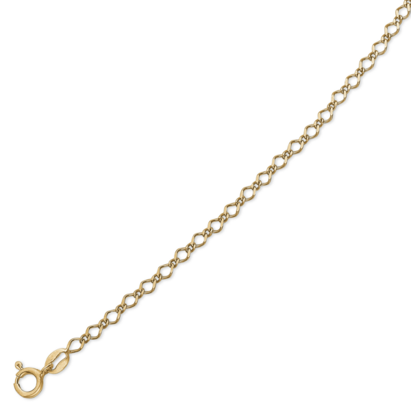 Silbervergoldete Fußkette mit ovalen Gliedern. Länge 23+4cm.