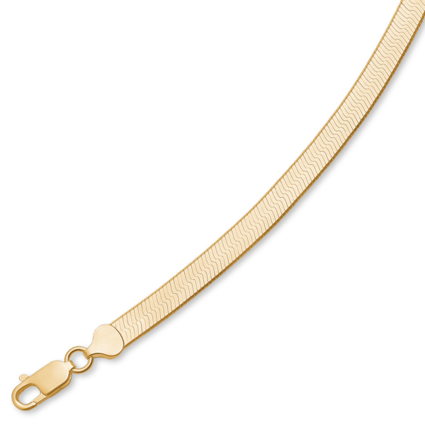 Schlangenarmband aus vergoldetem Silber. 7,0 mm, 18 cm.