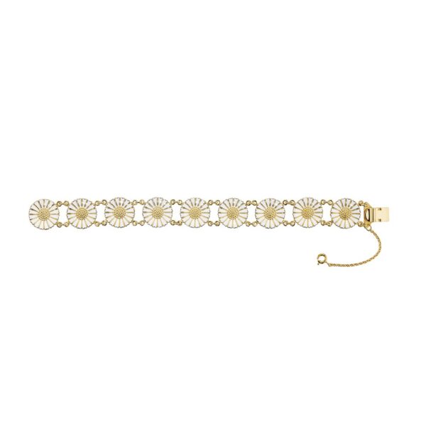 Lund Copenhagen Gänseblümchen Armband fg. weiß emailliert 18mm 925