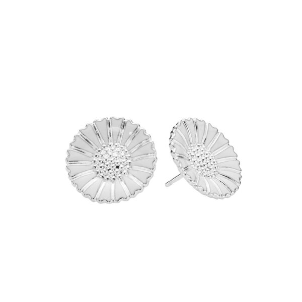 Lund Copenhagen Gänseblümchen Ohrstecker. 18 mm weiß 925