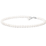 Perlehalskæde med runde ferskvandsperler FARW575-C
