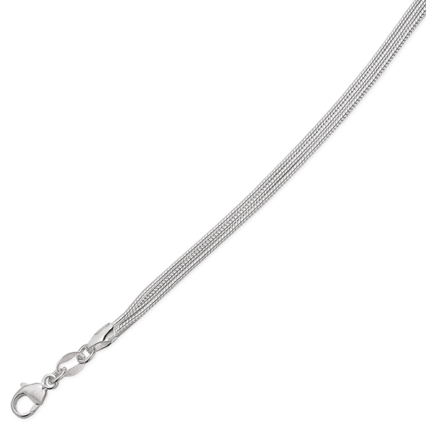 Silbernes rhodiniertes Armband 3 Schlangenketten Das Armband ist rhodiniertes Silber in der Länge 17 cm.
