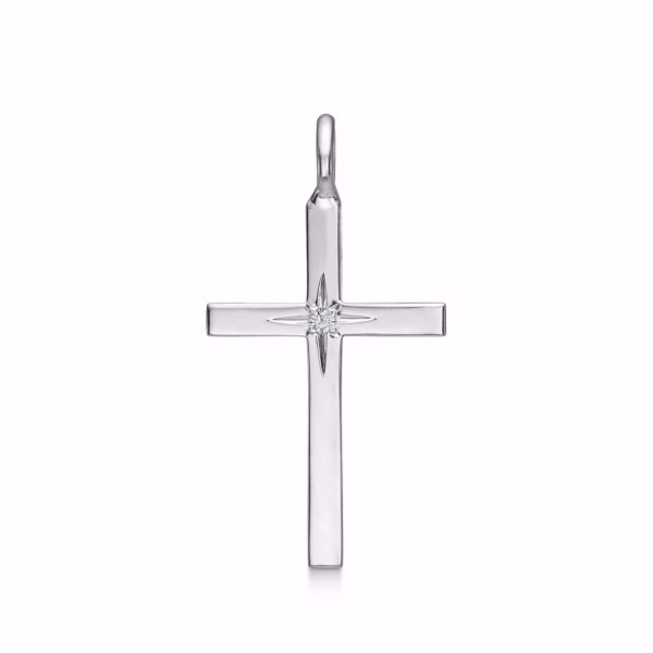 Silberkreuz mit Zirkonia – 30015. Gravur möglich