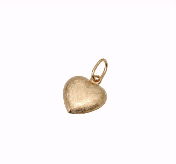 Mattes Herz aus echtem 14 Karat Gold, 8,5x8,5 mm – 7347/14. Gravur möglich
