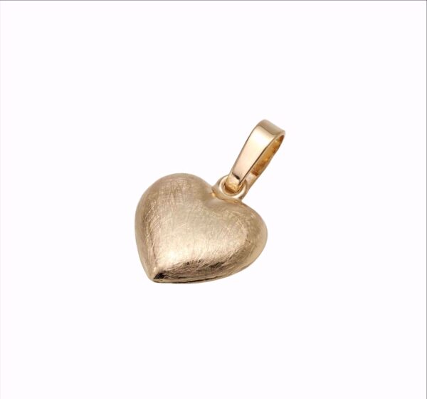 Mattes Herz aus echtem 8 Karat Gold, 10,5x10,5 mm – 7348/08. Gravur möglich