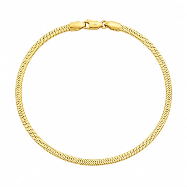 Wasserfestes, flaches Schlangenarmband in Goldoptik – 3 mm Edelstahl (16, 18 und 20 cm)