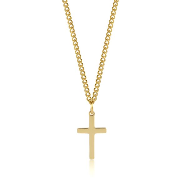 Wasserfeste Celestino-Kreuzkette, Gold, für Herren – 10 x 15 mm
