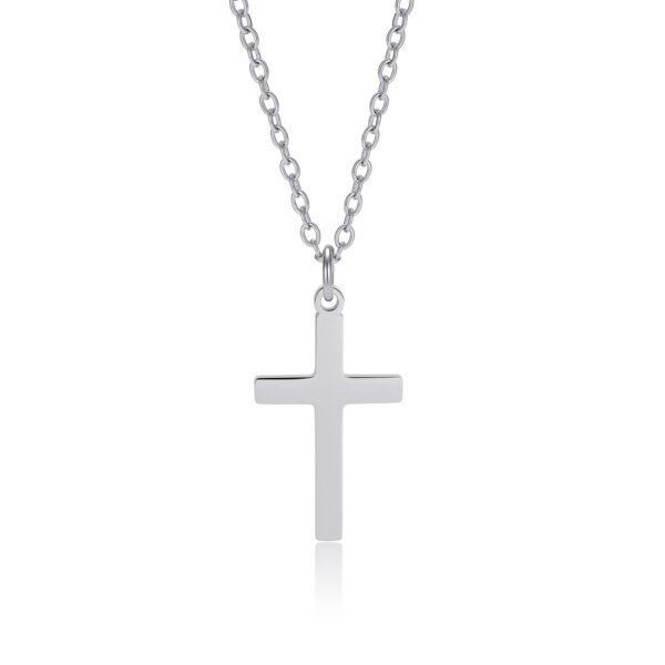 Wasserfeste Celestina: Silberne Kreuzkette für Damen, 13 x 21 mm