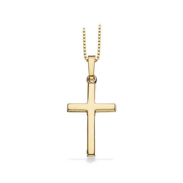 Scrouples Kreuz-Halskette aus 8 Karat Gold, 20x13 mm. Gravur möglich