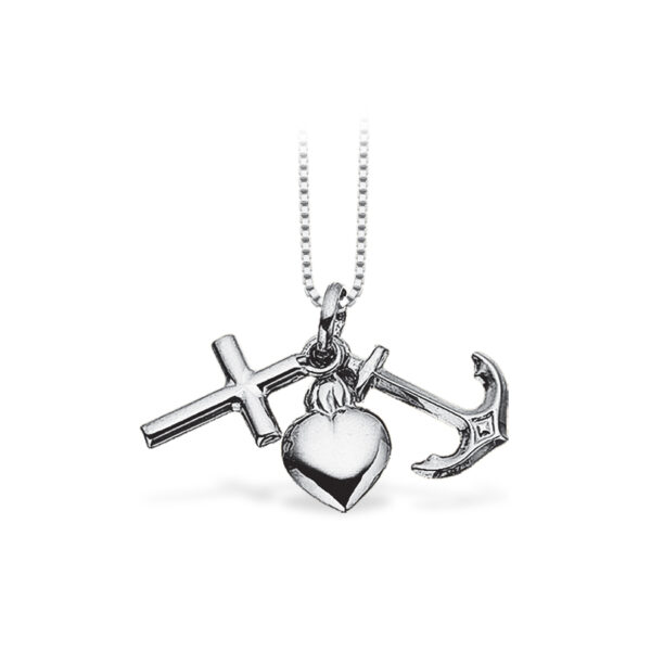 Scrouples Halskette Glaube, Hoffnung und Liebe, mittel, Silber. Gravur möglich