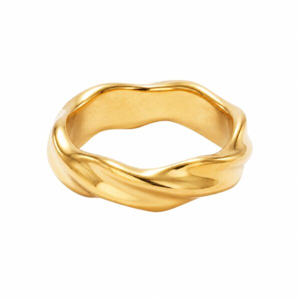 Copenhagen Smykker Organischer Ring aus 18 Karat wasserfest vergoldetem Stahl