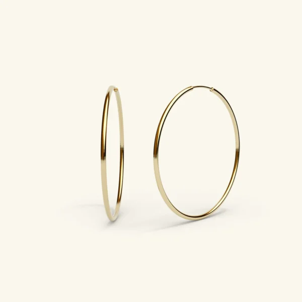 Creolen aus 14 Karat Gold. 2 mm (Größe wählbar)