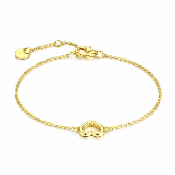 Copenhagen Smykker - Vergoldete Herzarmband mit 18-Karat-Goldplattierung und verstellbarer Länge (16 + 3 cm).