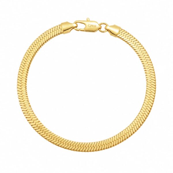 Wasserfestes, flaches Schlangenarmband in Goldoptik – 5 mm Edelstahl (16, 18 und 20 cm)