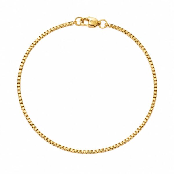 Wasserfestes Venezia-Armband aus 18 Karat vergoldetem Stahl, 1,5 mm (Venezia), für Herren – 18, 19 und 21 cm