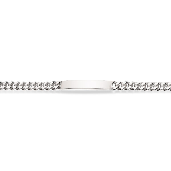 Scrouples Herrenarmband mit 5 mm Gravurplatte, 20 cm, Silber. Gravur möglich