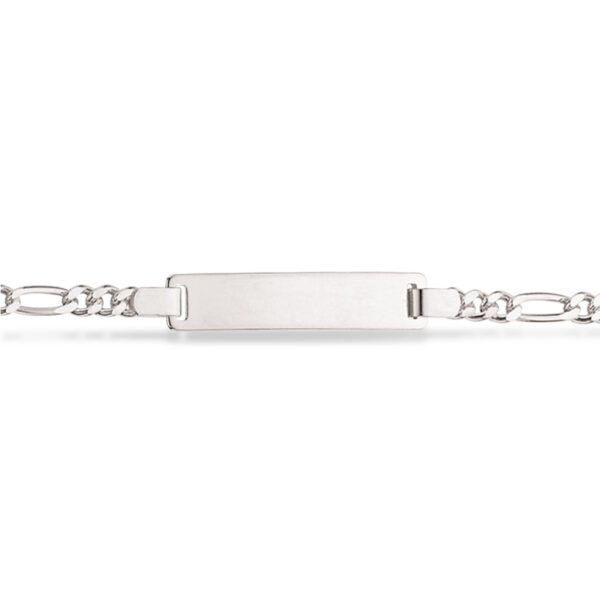 Scrouples Figaro-Kinderarmband mit Gravurplatte aus Silber. Gravur möglich