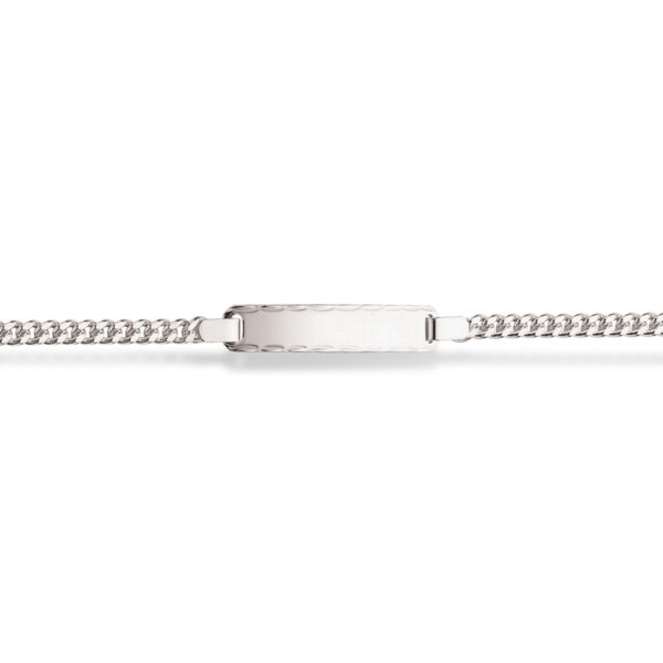 Scrouples Kinder-Panzerarmband mit Gravurplatte aus Silber. Gravur möglich