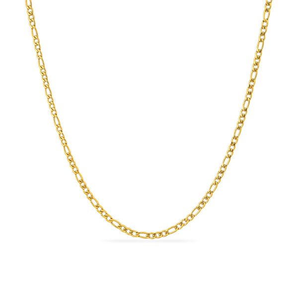 Wasserfeste Figaro-Kette für Damen, 18 Karat vergoldet, 3 mm, 40 + 45 cm lang