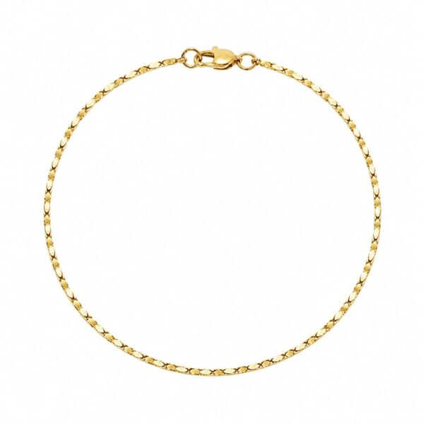 Wasserfeste Facette – 18-Karat-Armband 1,3 mm (Facette) für Herren – 18, 19 und 21 cm