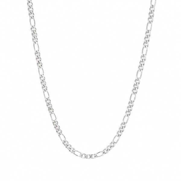 Figaro-Kette aus wasserfestem Stahl in Silberoptik, 3 mm breit, 40 + 45 cm lang