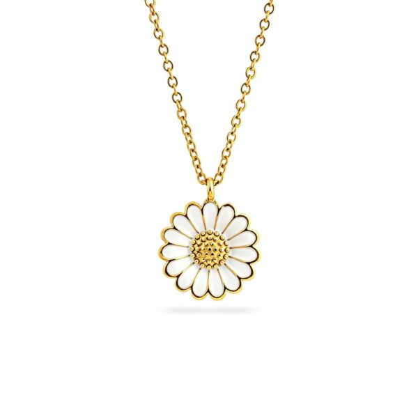Copenhagen Smykker – Wasserfeste Marguerit-Halskette, 18 Karat vergoldet (PVD) – 15 mm