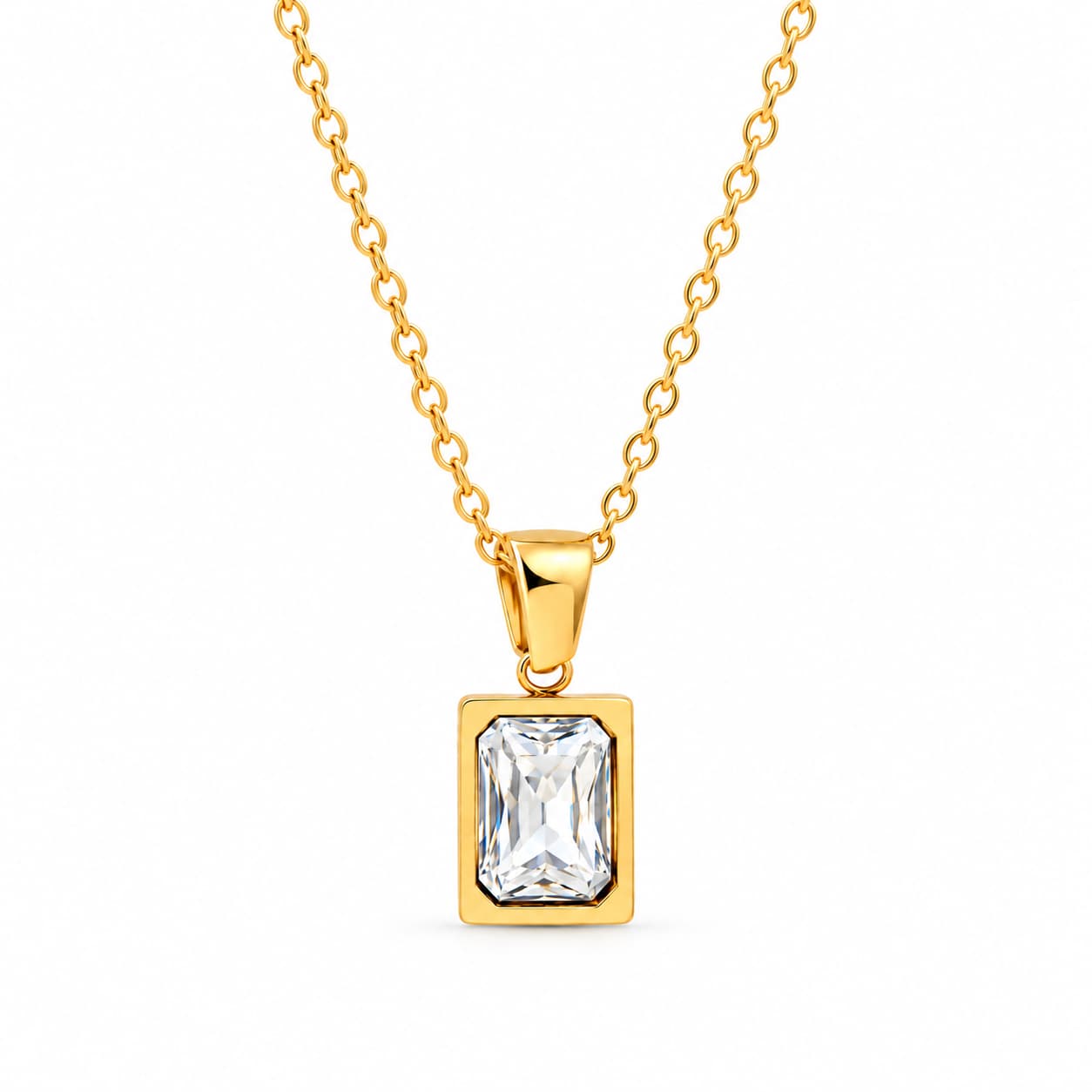 Goldene Kette mit klarem
