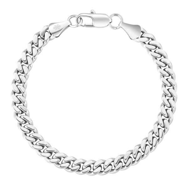 Nero wasserfestes Panzerarmband für Herren in Silberoptik, 7 mm – 18, 19 und 21 cm