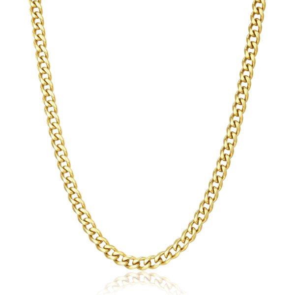 Wasserfest Nero 4 mm: Goldkette (Panzerkette) für Herren – 45, 50, 55 oder 60 cm