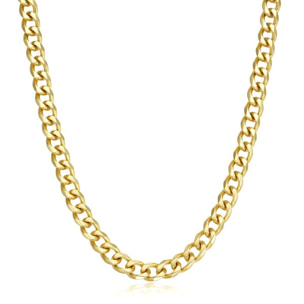 Wasserfest Nero 6 mm: Goldkette (Panzerkette) für Herren – 45, 50, 55 oder 60 cm