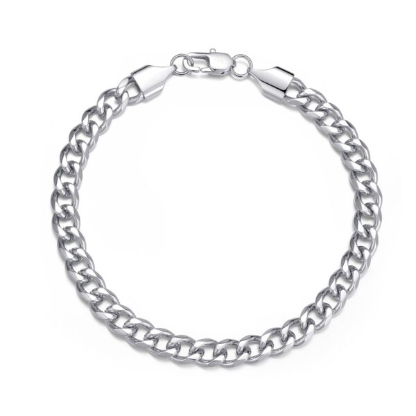 Wasserfestes Nero-Armband 5 mm: Silbernes Armband (Panzerdesign) Für Herren – 18, 19 & 21 cm