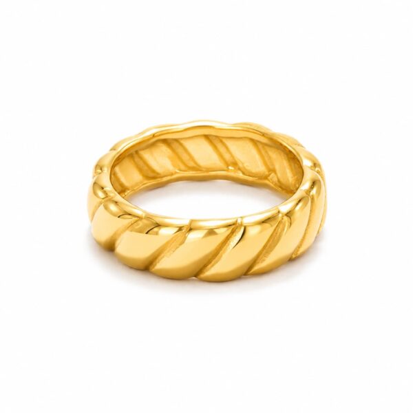 Copenhagen Smykker Twist-Ring aus 18-karätig vergoldetem, wasserfestem Stahl
