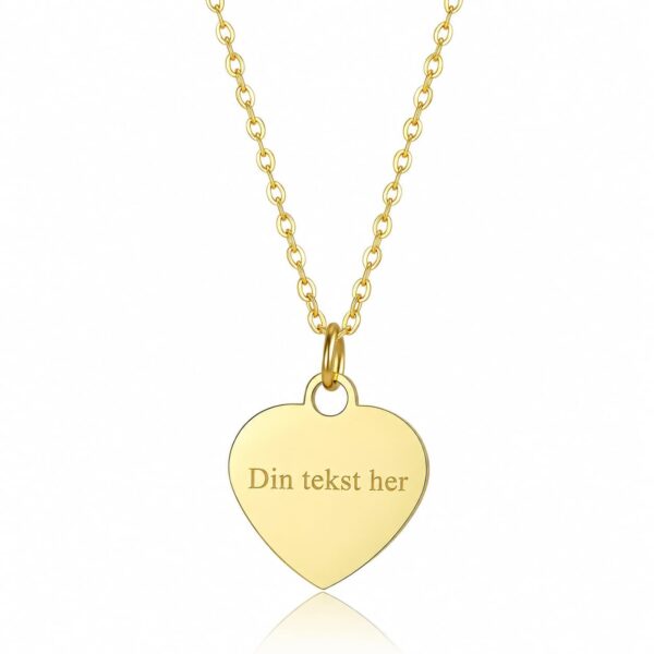 Wasserfeste Herz-Halskette mit 18 Karat Goldbeschichtung (PVD) – Gravur möglich