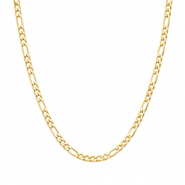 Wasserfester Figaro – 18 Karat vergoldete Halskette (FIGARO-Kette) für Herren – 45, 50, 55, 60 cm