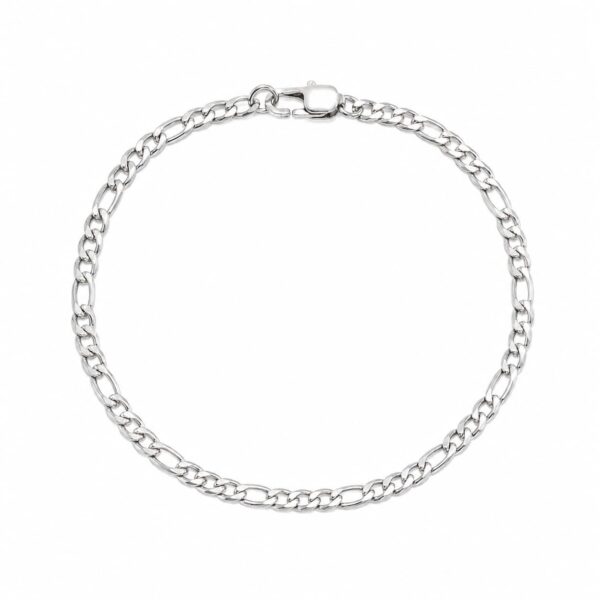 Wasserfestes Figaro-Silberarmband 3 mm (FIGARO-Kette) für Herren – 18, 19 & 21 cm