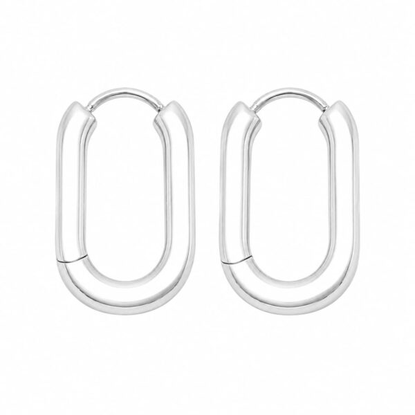 Wasserfeste ovale Creolen in Silberoptik von Copenhagen Smykker (21 x 3 mm)