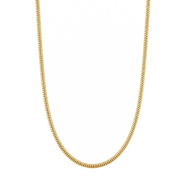 Wasserfeste Schlangenkette, 18 Karat vergoldet (Schlangenkette) für Herren – 45, 50, 55, 60 cm