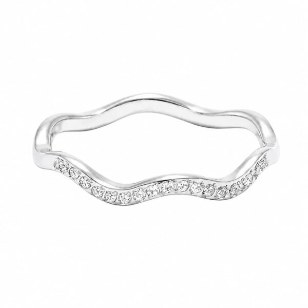 Copenhagen Smykker Wave-Ring aus Stahl in Silberoptik mit Zirkonia