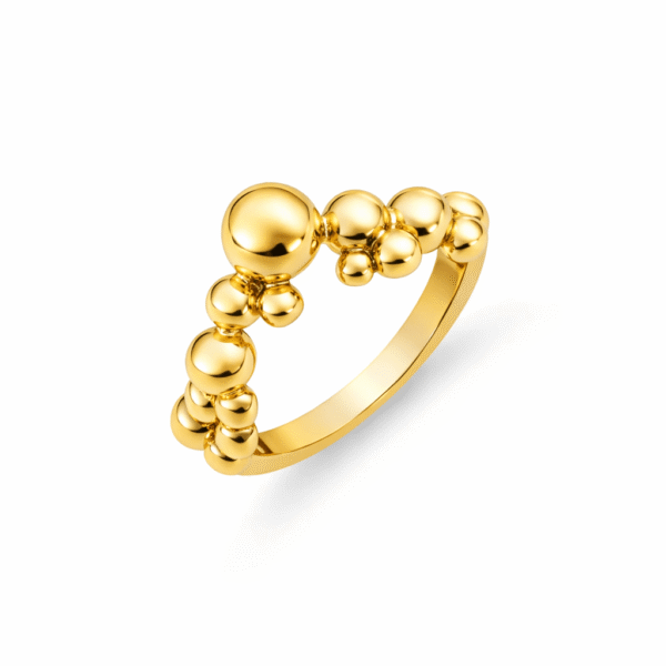 Wasserfester Ring „Goldene Trauben“ von Copenhagen Smykker, 18 Karat vergoldet
