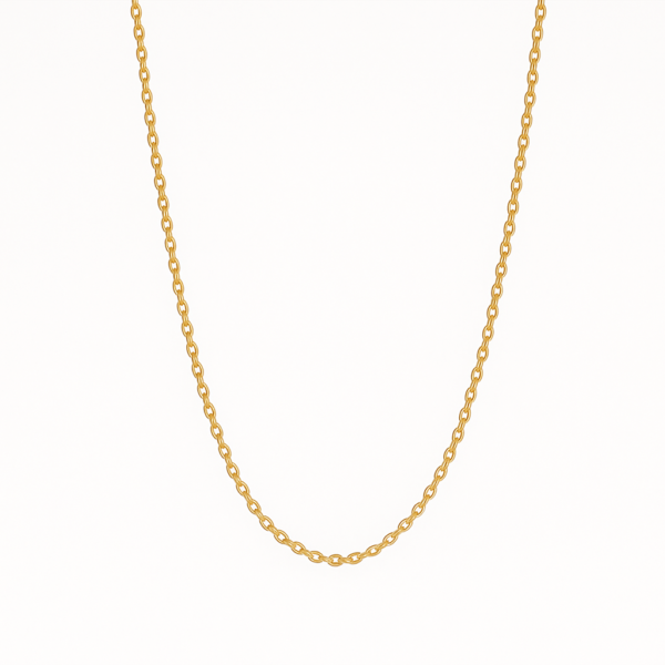 Rundkette mit Ankeranhänger aus echtem 8-karätigem Gold für Damen. 38–45 cm, 1,2 mm Durchmesser.