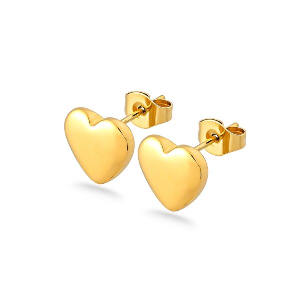 Wasserfeste Herzohrstecker, 9 x 10 mm, aus 18 Karat PVD-Gold