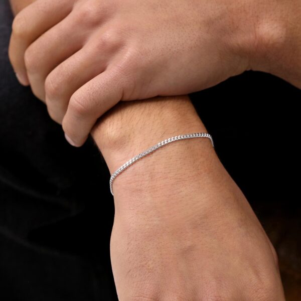 Silberarmband 2,1 mm (Panzerdesign) für Herren – 17, 18, 19 & 21 cm