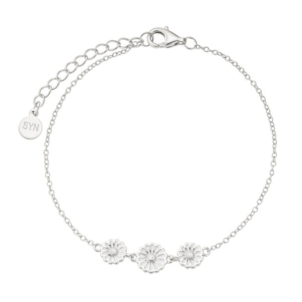 Copenhagen Smykker – Gänseblümchen-Armband in Silber mit 3 Gänseblümchen